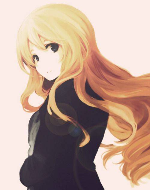 Cô gái trong anime với mái tóc nâu đôi mắt xanh lá cây mái tóc xù trước  nền màu vàng sẫm và trắng HD tải xuống hình nền