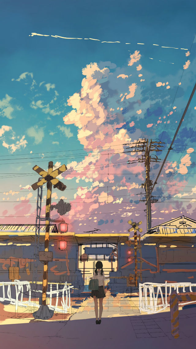 Hình nền anime phong cảnh hoa anh đào tuyệt đẹp - DYB