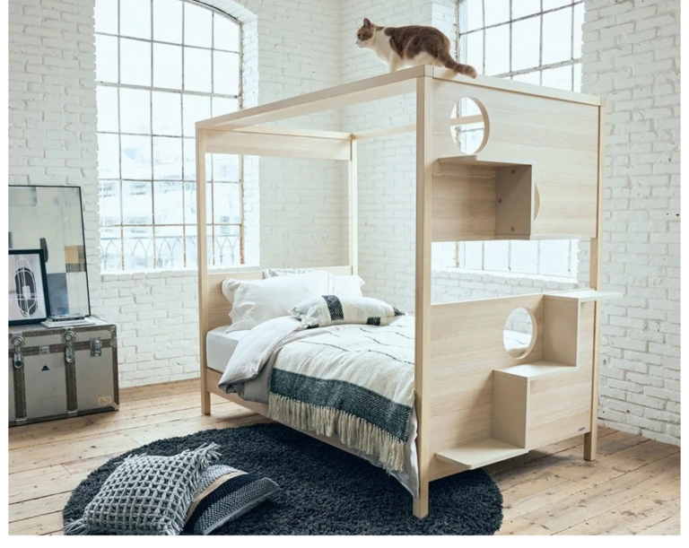 Chiếc giường đặc biệt được “tối ưu hoá”  cho người nuôi mèo…hay đúng hơn là cho con mèo